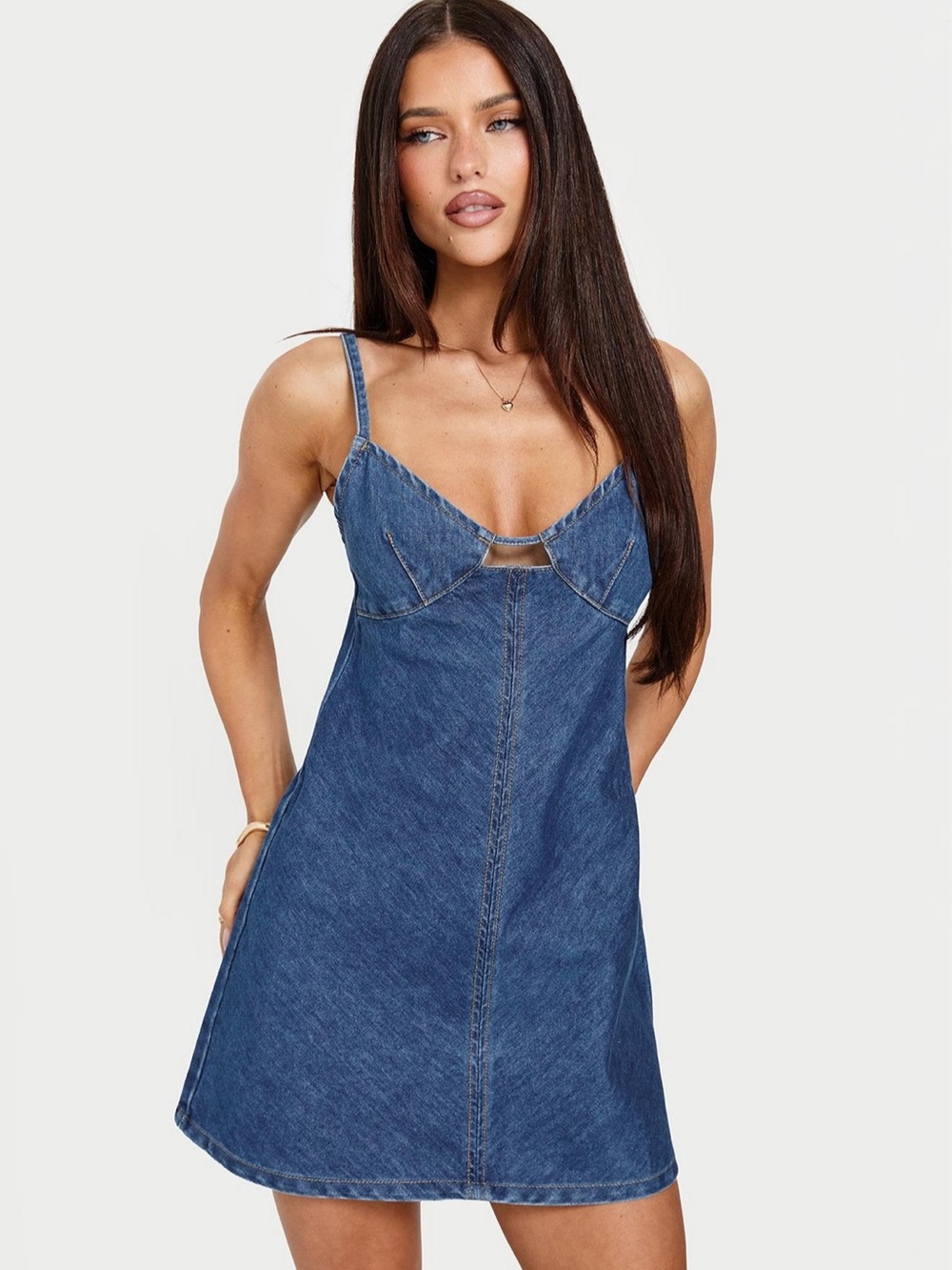 Princess Polly - Arwen Denim Mini Dress Blue